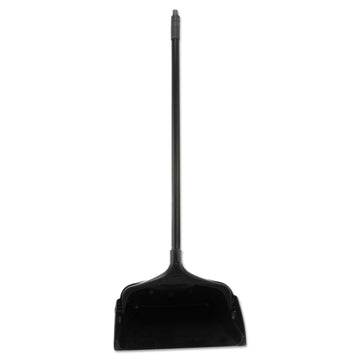 Rubbermaid Commercial Products Dustpan with Long Handle Plastic Black Compatible with Any Broom