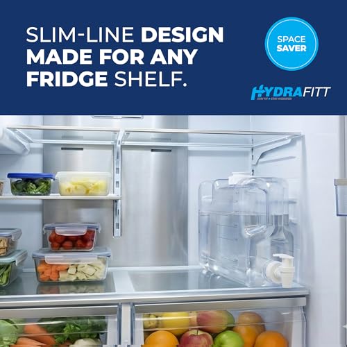 Refrigerator Water Dispenser 1.1 Gallon – Leak-Proof Slim Fridge Water Container with Spigot – BPA-Free Refillable Water Jug (Clear)