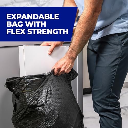 Hefty Ultra Strong Signature Scents 13 Gallon Trash Bags, Fresh Clean Breeze Scent, Tall Kitchen Trash Bags with 25% More Scent Technology, Blackout, 80 Count