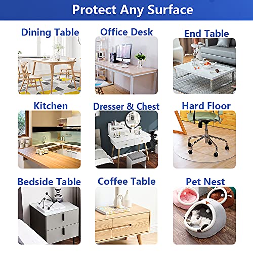 Transparent 14x24 in Small Office Desk Blotter Mat Clear Plastic Table Protector Cover Pad PVC Topper Surface Proection Mat Pad Anti Scratch Table Mat Glass End Table Protector Waterproof Easy Clean