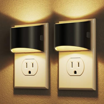 DORESshop LED Night Light2 Pack, Night Lights Plug into Wall, 3 Level Brightness Adjustable Plug in Night Light, Dusk to Dawn Sensor, Nightlights