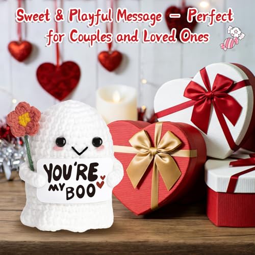You're My Boo Crochet Ghost - Anniversary Love Birthday Gifts for Women Men Her Him Boyfriend Girlfriend, Fathers Day Card for Husband from Wife