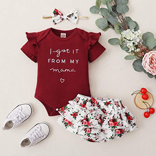 Mioglrie Newborn Infant Baby Girl Clothes Romper Shorts Set Floral Summer Outfits Cute Baby Clothes Girl