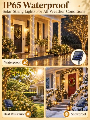 BHCLIGHT Solar String Lights Outdoor, 2 Pack 80 FT 200 LED Fairy Lights