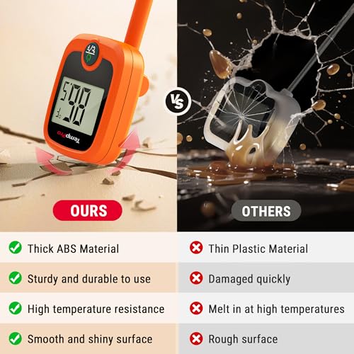 TempPro TP509 Candy Thermometer with Pot Clip, 10" Long Probe Instant Read Meat Food Thermometer with LCD, Cooking Oil Deep Frying Thermometer for Candy Syrup Sugar Brewing (Previously ThermoPro)