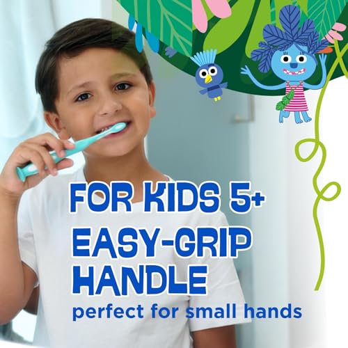 GUM Monsterz Jr Kids Toothbrush, Soft Bristles with Suction Cup Base, Ages 5+, 1 Count (Pack of 6)