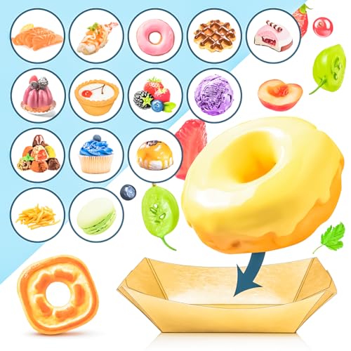 500 Pack 1/4Lb Paper Food Boat Trays Disposable Small Paper Boats Plates Containers, 0.25Lb Mini Kraft Food Serving Tray Boat Basket Bowl for Snack Fries Dessert Popcorn Sauce BBQ Tacos Nacho