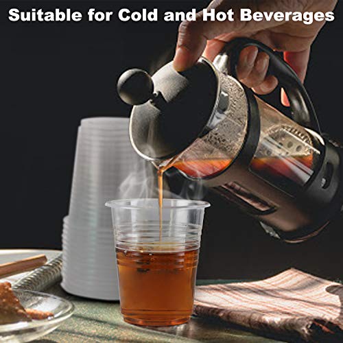 Clear Plastic Party Cups - 100 Pack, 8 Oz Each