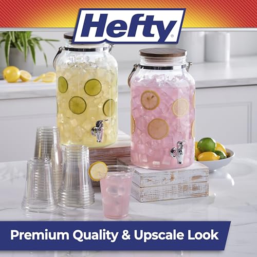 Hefty Party Perfect Clear Plastic Cups, Large Clear Party Cups for Easy Cleanup and Large Gatherings, Recyclable, 18 Ounce, 28 Count