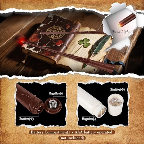 Enpornk 36 Pcs Halloween LED Magic Hanging Floating Candles, Taper Flickering Flameless with 2 Magic Wands - Candle Set for Halloween, Christmas