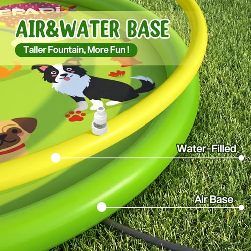 Peradix Splash Pads for Toddlers, 67" Inflatable Kiddie Sprinkler Mat, Outdoor Toys for Kids, Summer Water Pad for Backyard Garden Lawn, Wading Pool for Child 3 Age+