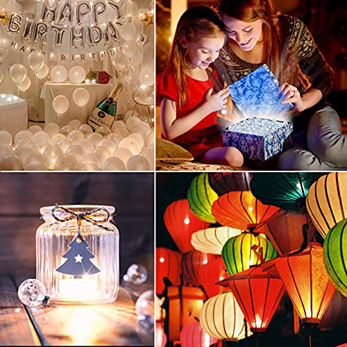 Aogist 100pcs White Balloon Lights,Long Standby Time Waterproof Mini Light,Battery Powered,Round LED Ball Lamp for Latex Balloon Paper Lantern Party