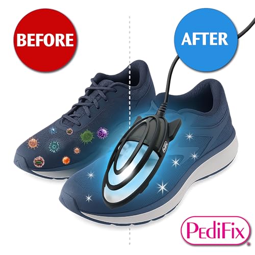 Pedifix ShoeZap Clinically Proven Germicidal Light Technology, 15 Minute UV (Ultraviolet) Shoe Sanitizer that Eliminates Odor Causing Germs, Bacteria, and Fungus
