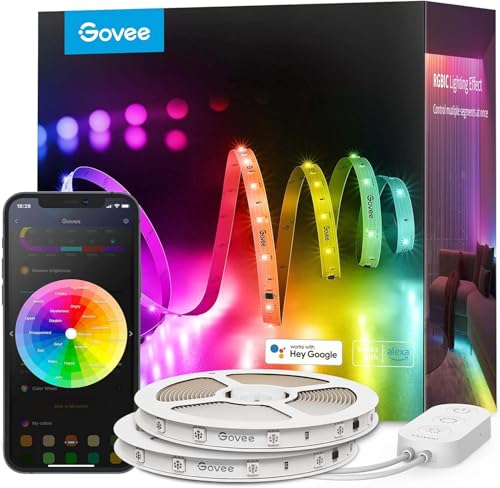 Govee 100ft RGBIC LED Strip Lights, Work with Alexa and Google Assistant