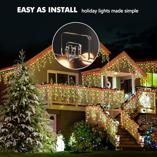 Hooks for Outdoor String Lights - 100 Pack with Adhesive Strips - No Damage, No Tools, No Holes, Waterproof and UV-Resistant, Perfect for Christmas