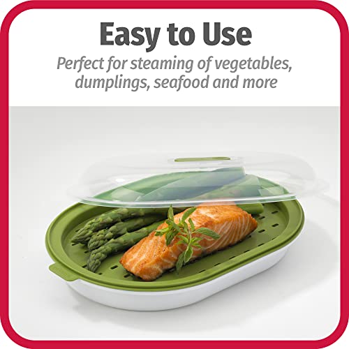 GoodCook Everyday Microwave Steamer – Vegetable & Fish Cooker, Preserves Vitamins & Nutrients, Quick Dinner & Meals, Adjustable Steam Release Vent