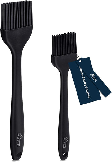 HOTEC 600℉ Heat Resistasnt Basting Brushes, BPA Free Silicone Pastry Brush, Spread Oil Butter Sauce Marinades