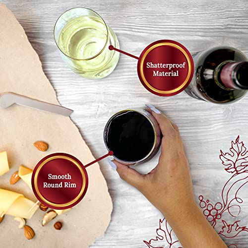 Reli. 12oz. Disposable Wine Glasses Gold-Rim (20 Pack) Stemless Crystal Clear | Reusable & Recyclable BPA-Free Food-Grade Plastic | Shatterproof Party Cups for Juices, Cocktails, Whiskey Any Occasion