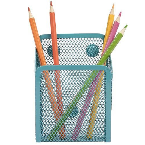 Magnetic Pencil Holder,Mesh Stainless Steel Pen Basket, Metal Writing Utensil Storage Organizer for Whiteboard,Blackboard,Kitchen, Locker, Home, or Office