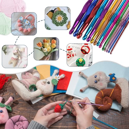 14PCS Aluminum Crochet Hooks Knitting Needles Craft Yarn 2.0mm/2.5mm/3.0mm/3.5mm/4.0mm/4.5mm/5.0mm/5.5mm/6.0mm/6.5mm/7.0mm/8.0mm/9.0mm/10.0mm