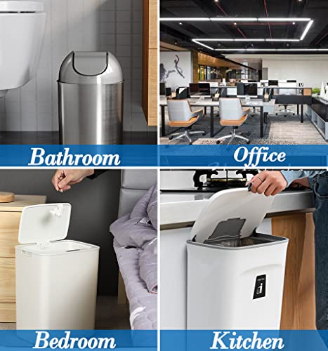 4 Gallon 100pcs Small Clear Trash Bags Strong Clear Garbage Bags, Bathroom Trash Can Bin Liners, Plastic Bags for Office Home Kitchen, Waste Basket Liner, Fit 12-15 Liter, 3-4 Gal（4G100-Clear）
