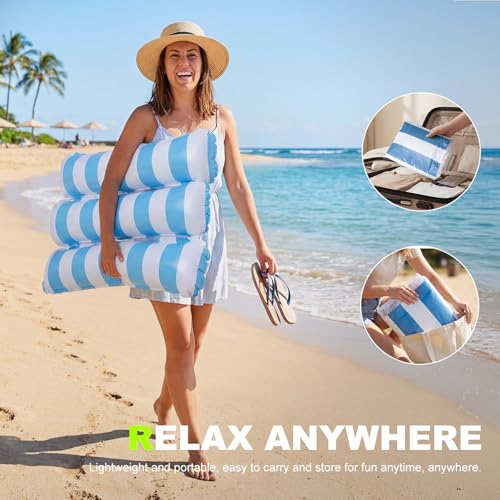 Inflatable Pool Floats Adult, 2 Pack Thick Pool Floaties Heavy Duty, Non-Stick PVC Rafts Chairs with Mesh Seat, Hammock Noodles Lounger for Summer Water Party Lake Beach