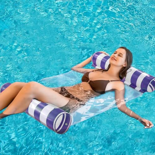 2-Pack Swimming Pool Float Hammock, Multi-Purpose Inflatable Hammock Pool Hammock (Saddle, Lounge Chair, Hammock, Drifter), Water Hammock Lounge