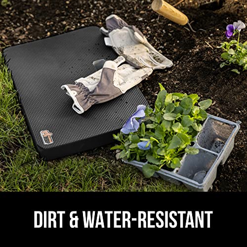 GORILLA GRIP® Extra Thick Patent Pending Supportive Foam Kneeling Pad, Large Cushion Knee Pads for Gardening, Baby Bath Time, Dirt and Water Resistant, Workout and Garden Supplies, 17.5x11, Black