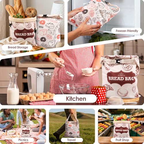 Beeswax Bread Bags，Extra Large 2 Pack- 17"×13" Reusable Sourdough Bread Bags for Homemade Bread