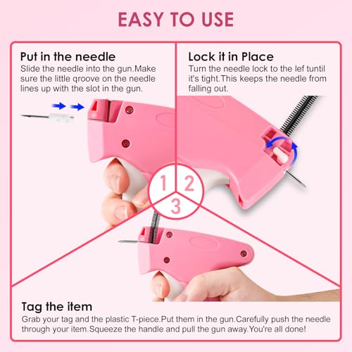 Stitch Gun for Clothes Mini Tagging Gun for Clothing Includes 6 Needle,5000 Pcs Micro Fasteners(2500 White & 2500 Black) Stitch Gun Speedy Clothing Fixer Quick Clothing Fixer