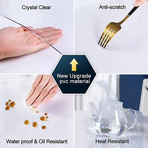 Transparent 14x24 in Small Office Desk Blotter Mat Clear Plastic Table Protector Cover Pad PVC Topper Surface Proection Mat Pad Anti Scratch Table Mat Glass End Table Protector Waterproof Easy Clean