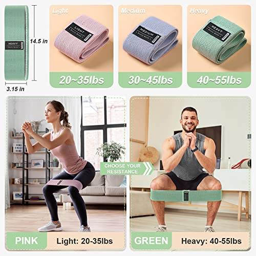 Booty Bands Set, Resistance Bands for Working Out, Exercise Bands for Women and Men Legs and Butt, Stretch Bands for Pilates, Yoga Starter Set