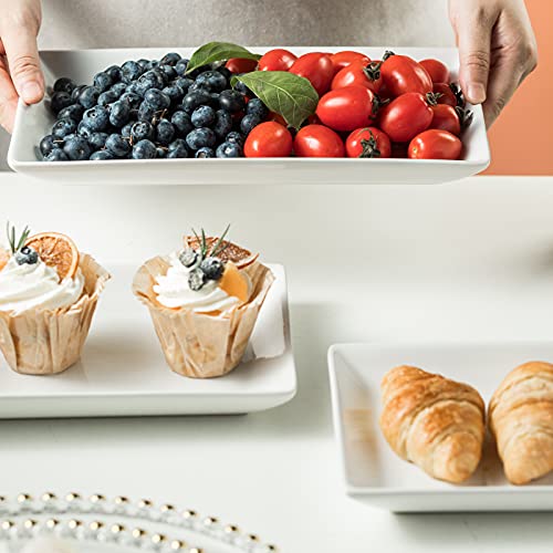 Gomakren 3 Tier Serving Trays Stand Porcelain Serving Platters 12 Inch White Serving Plates Dinner Platters for Appetizer Snack Fruit Cup Cake Tray Display Serving Dishes for Entertaining