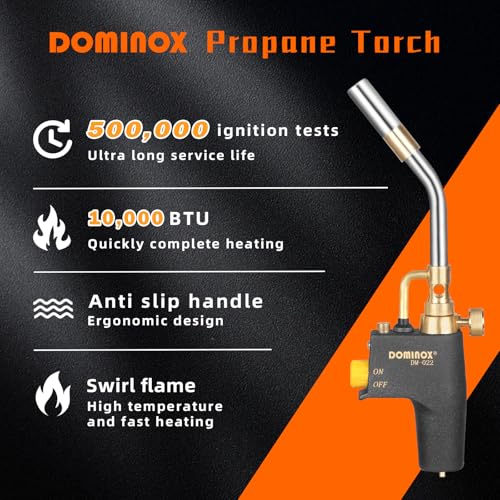 Propane Torch Head, High Intensity Torch Head Trigger Start Gas Torch, Map Gas Torch Kit for Propane, Map and Mapp Gas, Mapp Gas Torch for Soldering