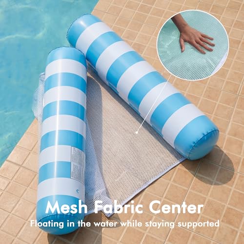 4 Pack Inflatable Pool Floats, OKSUWATER 4-in-1 Water Hammock, Pool Floats Adult Size for Swimming Pool Party Summer Lake Water Fun