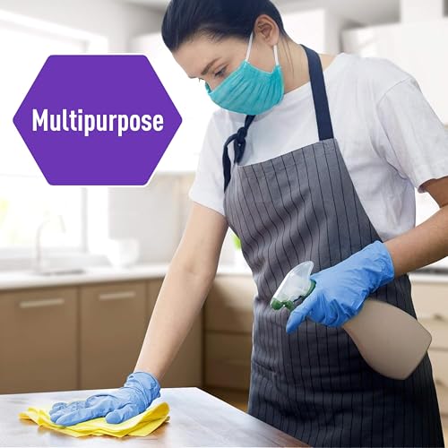 MED PRIDE Nitrile/Vinyl Blend Exam Gloves, Powder-Free, Latex-Free, Disposable, Non-Sterile, Blue, Medium (Box of 100)