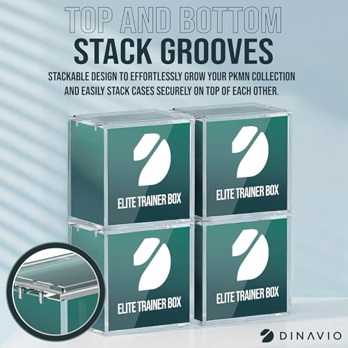 Dinavio Crafthouse Elite Trainer Box Acrylic Display Case Stackable - 8mm + 5mm Ultra Thick Acrylic with N52 Strong Magnets - ETB Case Protector - Compatible with Elite Trainer Boxes