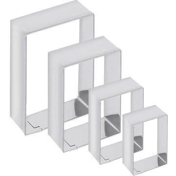 Rectangle cookie cutter Anckne Stainless Steel Rectangle Biscuit Molds Square Pastry Molds Fondant Cake Cookie Cutter Set 1 Inch Depth