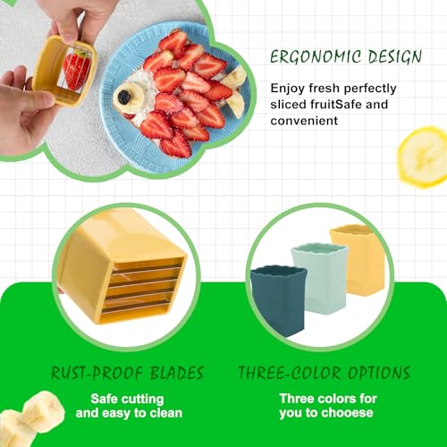 3PCS Fruit Slicer Cup Strawberry Slicer, Strawberries Cutter Cup, Speed Cutter for Banana Grape Egg Kitchen Portable Slicing Tool