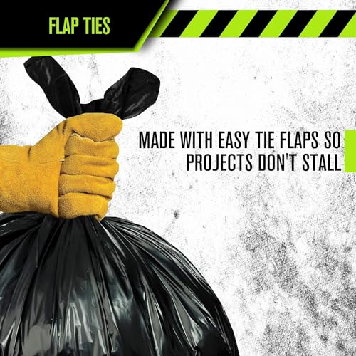 Aluf Plastics 55 Gallon Trash Bags Heavy Duty - (Huge) - 2.0 MIL Thick (equiv) - 38" x 58" - Garbage Bags for Toter, Contractors, Lawn, Leaf, Yard Waste, Kitchen, Industrial, Black, 50 Pack