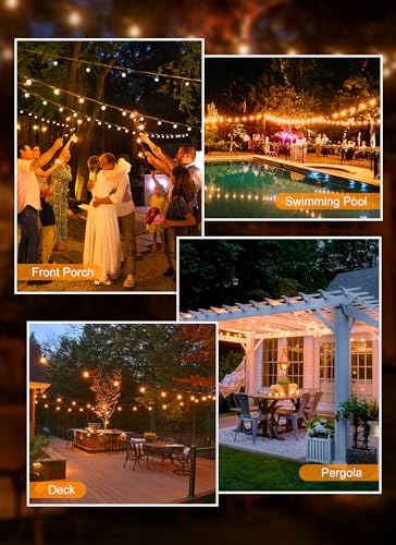 Outdoor String Lights, 55(50+5)FT 25 Bulbs IP65 Waterproof Patio Lights
