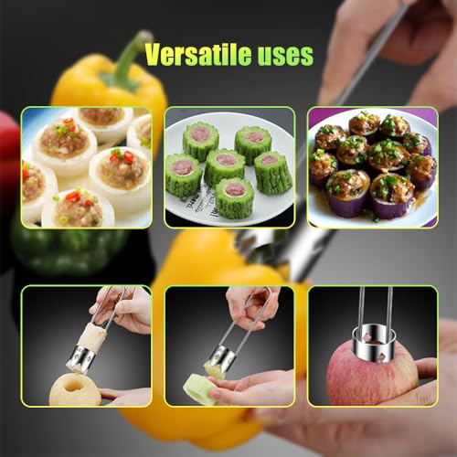 Red Bell Pepper Seed Corer, 2026 Upgraded Reusable Washable Stainless Steel Fruite Cutter Pepper Seed Remover Tool,Tool for Vegetables Fruit Corer Kitchen Gadget (1pc)