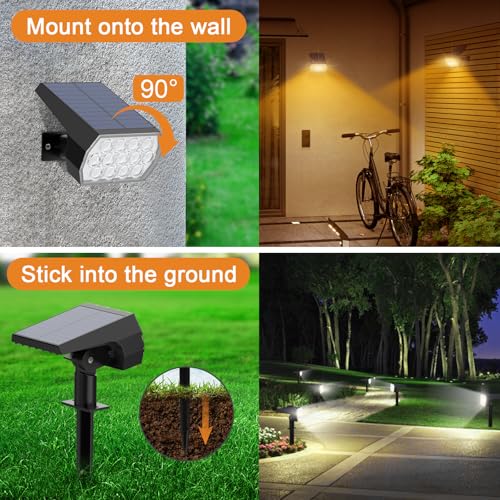 WELALO Color Changing Solar Lights Outdoor, IP68 Waterproof, RGB, 6 Pack