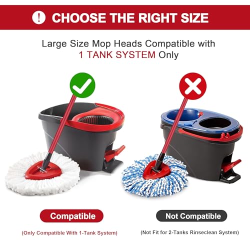 3 Pack Mop Replacement Heads for O-Ceda EasyWrin Spin Mop, Microfiber Spin Mop Refills, Easy Cleaning Mop Head Replacement