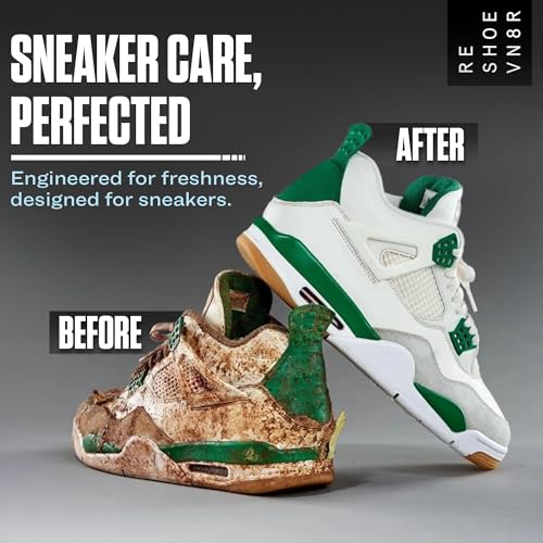 RESHOEVN8R Shoe Cleaning Solution - Sneaker Cleaner & Shoe Care for Canvas, Leather, Mesh, Suede, White, & Nubuck Shoes