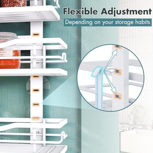 Eastherry Over The Door Pantry Organizer, 9-Tier Over The Door Organizer with Adjustable Basket