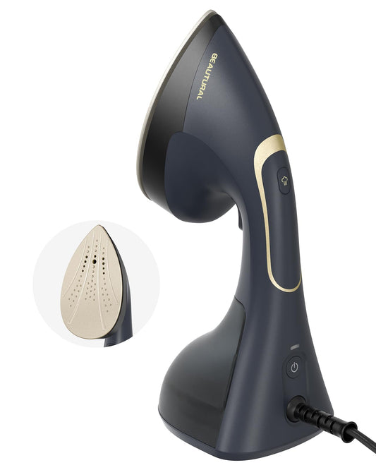 BEAUTURAL Steamer for Clothes, 2-in-1 Steam & Iron, 1200W Handheld Powerful Garment Fabric Wrinkle Remover with Burst Steam, Ceramic Heating Plate, 30-Second Fast Heat-up, Auto-Off (Only for 120V)