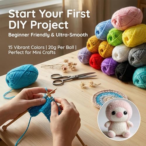 15x20g Acrylic Yarn for Crocheting