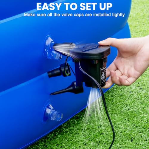 Extra Large Inflatable Pool for Adults, 145" x 74" x 22" Oversized Blow Up Family Swimming Pool, Durable Thickened Above Ground Pool for Backyard, Outdoor, Garden, Summer Water Party