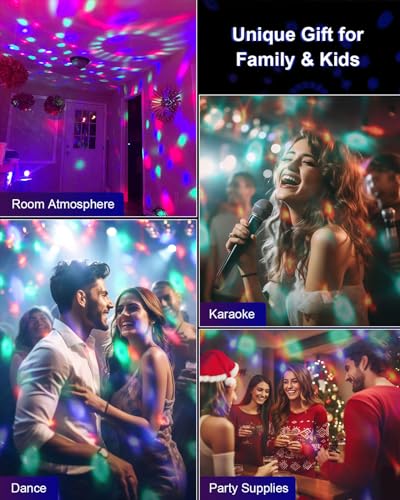 Luditek 2-Pack Sound Activated Party Lights with Remote, Disco Ball Strobe